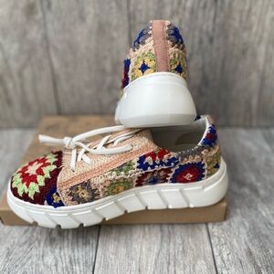 Free people colorful bohemian sneakers granny square